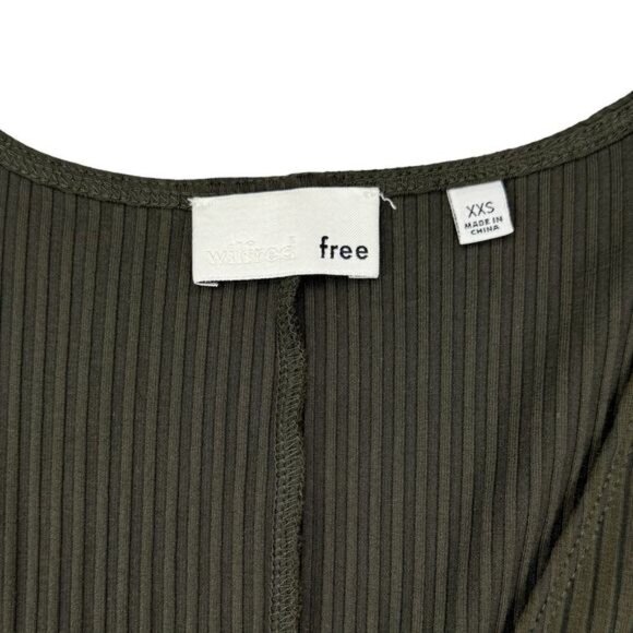WILFRED FREE Aritzia Rocio Ribbed Knit Midi Dress Moss Green Sz XXS - Picture 4 of 6